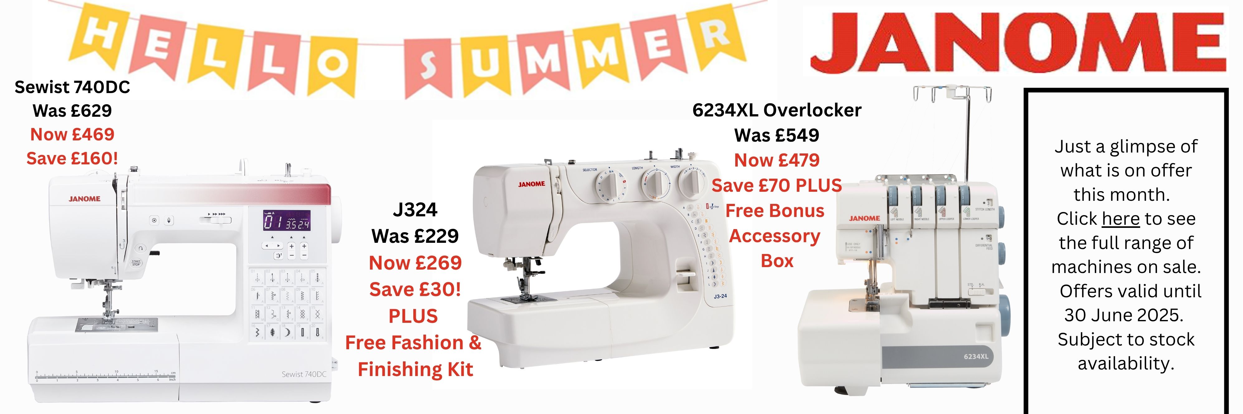 Janome Sale Jun 25